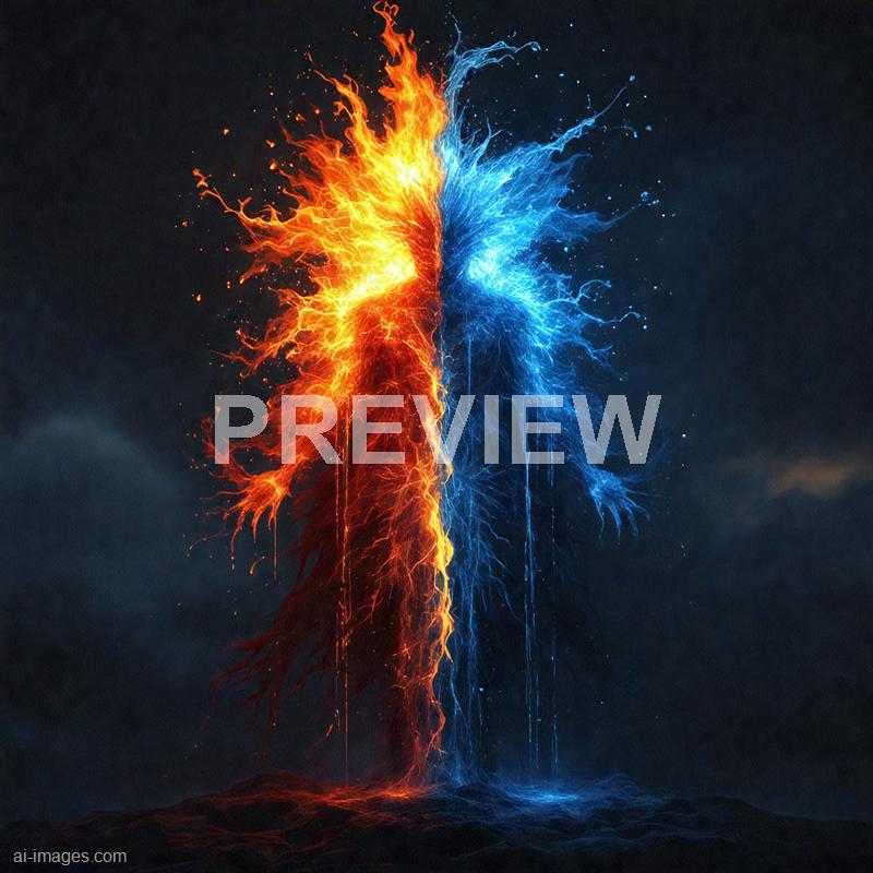 12218 - a-being-with-one-half-engulfed-in-red-flames-and-the-_250704175203_00001